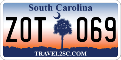 SC license plate ZOT069