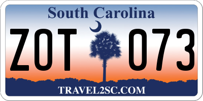 SC license plate ZOT073