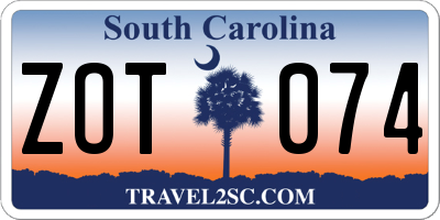 SC license plate ZOT074