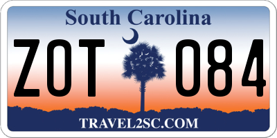SC license plate ZOT084