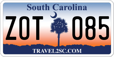 SC license plate ZOT085