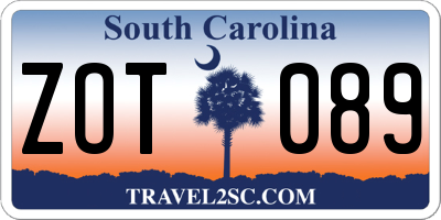 SC license plate ZOT089