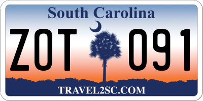 SC license plate ZOT091