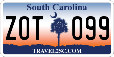 SC license plate ZOT099