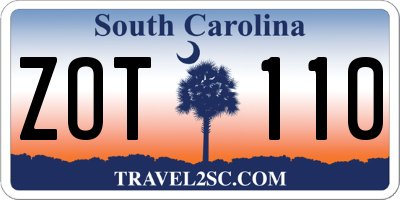 SC license plate ZOT110