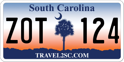 SC license plate ZOT124