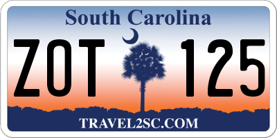 SC license plate ZOT125