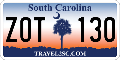 SC license plate ZOT130