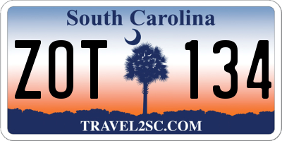 SC license plate ZOT134