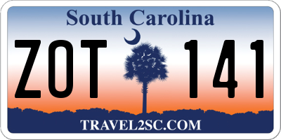SC license plate ZOT141