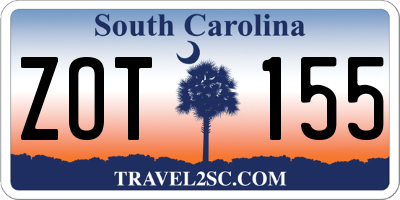 SC license plate ZOT155