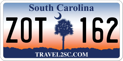 SC license plate ZOT162