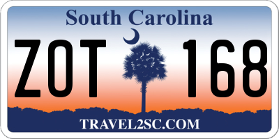 SC license plate ZOT168