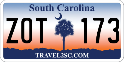 SC license plate ZOT173