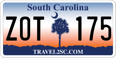 SC license plate ZOT175