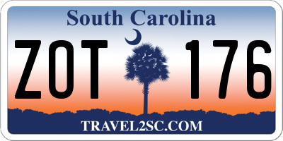 SC license plate ZOT176