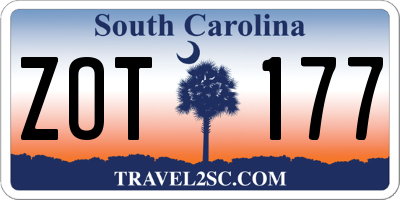 SC license plate ZOT177