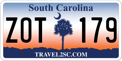 SC license plate ZOT179