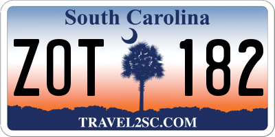 SC license plate ZOT182