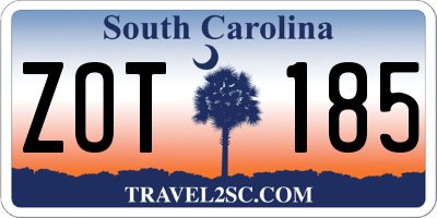 SC license plate ZOT185