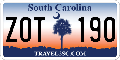 SC license plate ZOT190