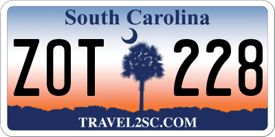 SC license plate ZOT228
