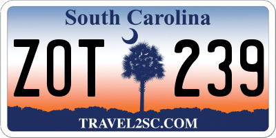 SC license plate ZOT239