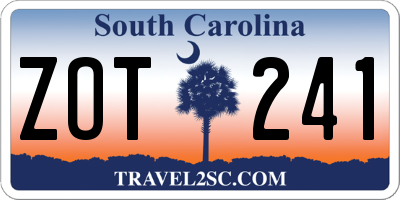 SC license plate ZOT241