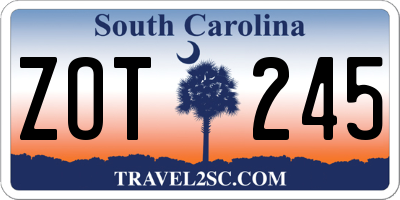 SC license plate ZOT245