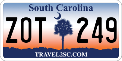 SC license plate ZOT249