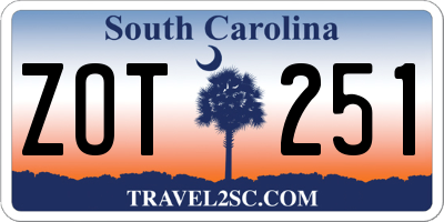 SC license plate ZOT251