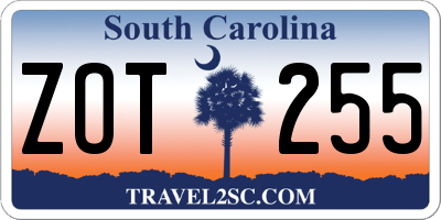 SC license plate ZOT255