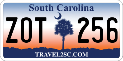 SC license plate ZOT256