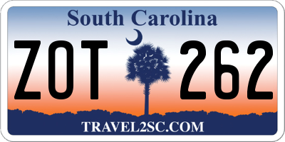 SC license plate ZOT262
