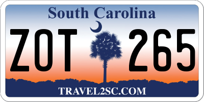 SC license plate ZOT265