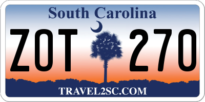 SC license plate ZOT270