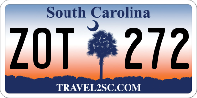 SC license plate ZOT272