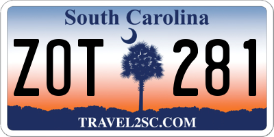 SC license plate ZOT281