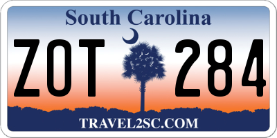 SC license plate ZOT284