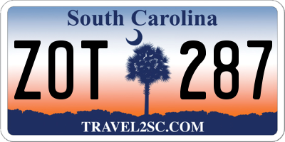 SC license plate ZOT287