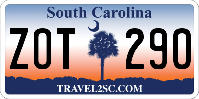 SC license plate ZOT290