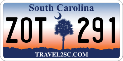SC license plate ZOT291