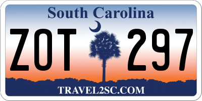 SC license plate ZOT297
