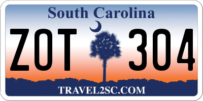 SC license plate ZOT304