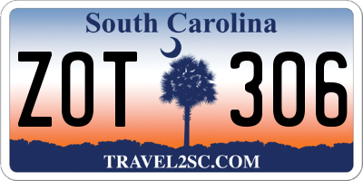 SC license plate ZOT306