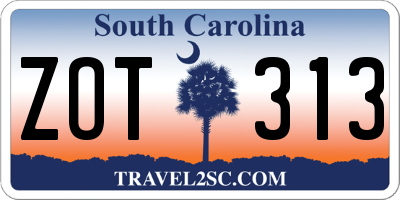 SC license plate ZOT313