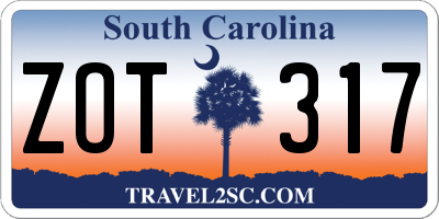 SC license plate ZOT317