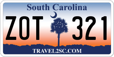 SC license plate ZOT321