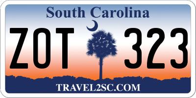 SC license plate ZOT323