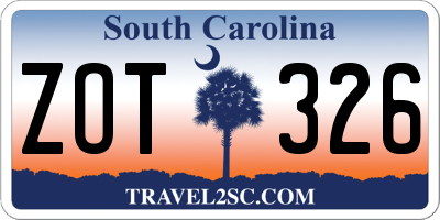 SC license plate ZOT326
